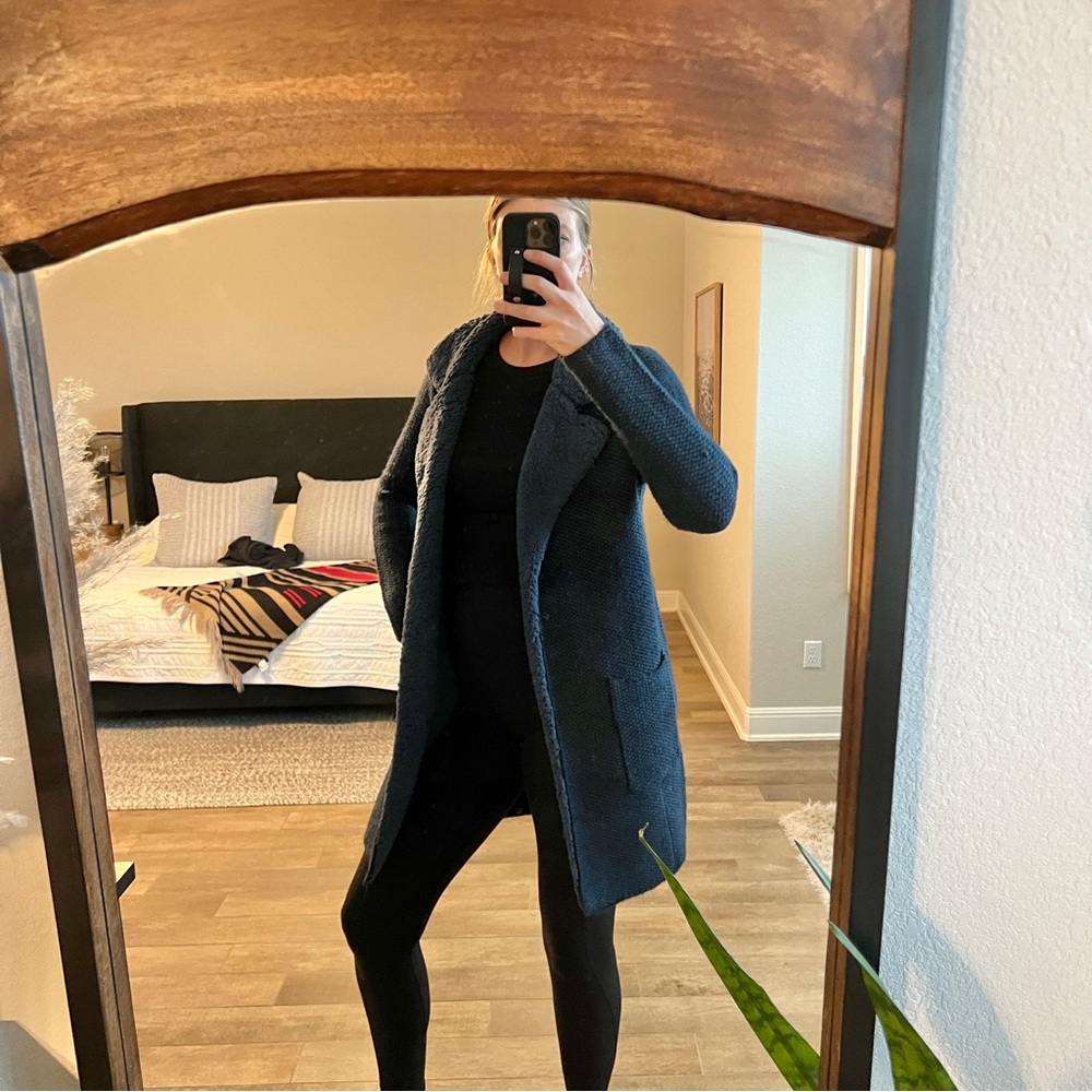 Navy Sherpa Coatigan